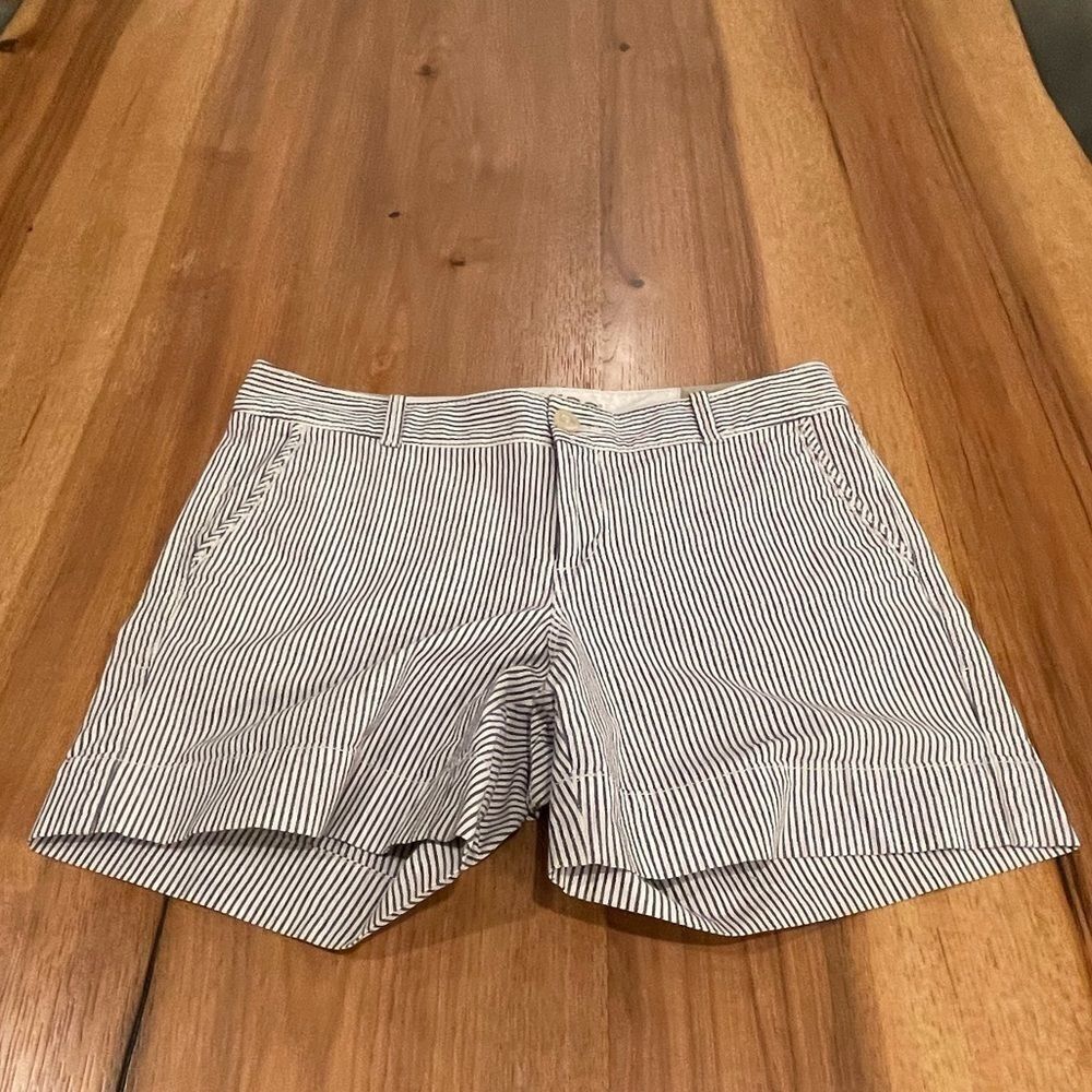 High waist Dockers Navy White Stripes Shorts - 8